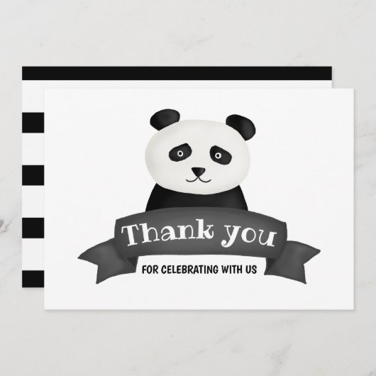 パンダバースデーパーティー |ありがとうございます 招待状 (正面/裏面)