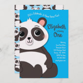 パンダバースデーパーティー 招待状 (正面/裏面)