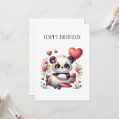 パンダパイロット 誕生日 カード (正面/裏面インサイチュ)