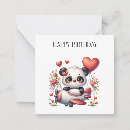 パンダパイロット 誕生日 ノートカード (正面)