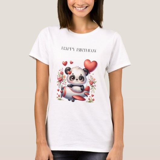 パンダパイロット 誕生日 Tシャツ (正面)