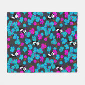 パンダパラダイス開花 フリースブランケット (正面(横))