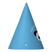 パンダパーソナライズされたベアかわいい誕生日ボーイズブルー パーティーハット (左)