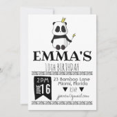 パンダパーティの招待状 招待状 (正面)