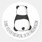 パンダパーティーお礼ステッカー ラウンドシール (正面)