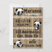 パンダパーティーの招待状 招待状 (正面)