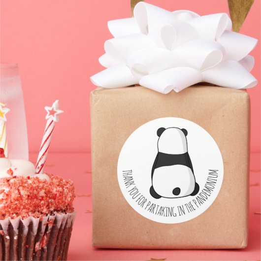パンダパーティーサンキューステッカー ラウンドシール (パーティー)