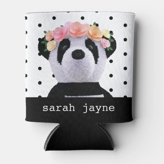 パンダパーティー水玉模様名クーラーボックス 缶クーラー (正面)
