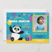 パンダパーティー誕生日パンダモニウムフォト招待状 招待状 (正面)