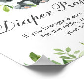 パンダピンクフローラおむつラッフルベビーシャワーゲーム ポスター (角)