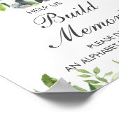 パンダピンクフローラ飾ベビーブロックシャワーゲーム ポスター (角)