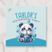 パンダブルーボバブルティーバースデーパーティー フェイバータグ (正面)