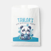 パンダブルーボバブルティーバースデーパーティー フェイバーバッグ (正面)