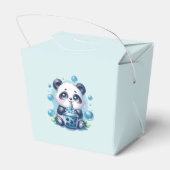 パンダブルーボバブルティーバースデーパーティー フェイバーボックス (裏面サイド)