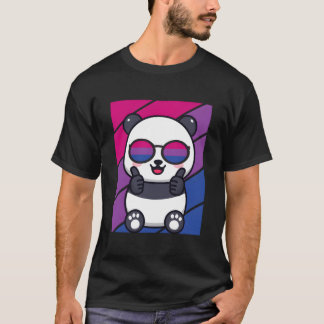 パンダプライド バイセクシャルフラグ LGBTQ+ プライド アライ サポート Tシャツ