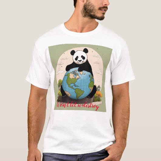 「パンダプロテクター：地球の守護地救 Tシャツ (正面)