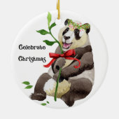 パンダヘッドにリースを付けて座る&バングセラ セラミックオーナメント (裏面)