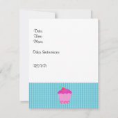 パンダベアとカップケーキ誕生日パーティーの招待状 招待状 (裏面)