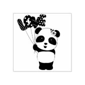 パンダベアとラブバルーンのゴム印 ラバースタンプ (インプリント)