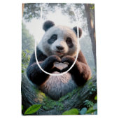 パンダベアのハート形 ミディアムペーパーバッグ (正面)