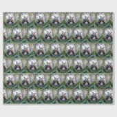 パンダベアのハート形 ラッピングペーパー (フラット)