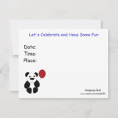 パンダベアの誕生日招待状 招待状 (裏面)