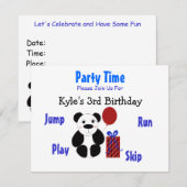 パンダベアの誕生日招待状 招待状 (正面/裏面)