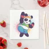 パンダベアダビング踊りベビーシャワー誕生日 スタンダードランチョンナプキン (インサイチュ)