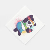 パンダベアダビング踊りベビーシャワー誕生日 スタンダードランチョンナプキン (角)