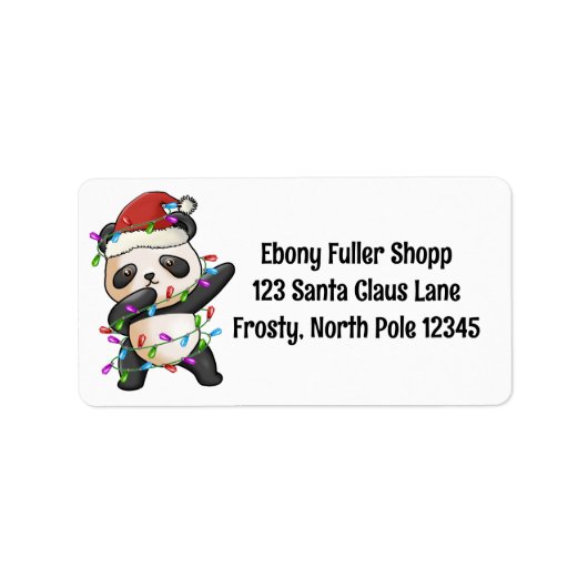 パンダベアダブダビンクリスマスラお気に入りのイト ラベル (正面)