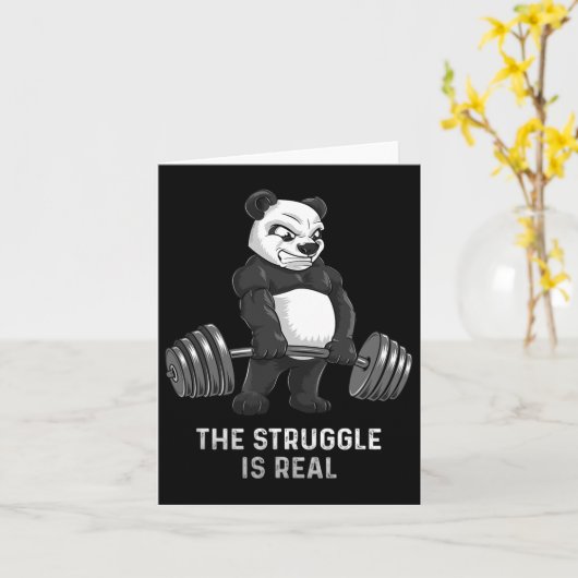 パンダベアデッドリフトシャツパワーリフターボデおもしろいーブ カード (黄色い花)