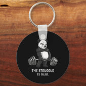 パンダベアデッドリフトシャツパワーリフターボデおもしろいーブ キーホルダー (正面)