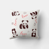 パンダベアハートバレンタインデー装飾用クッション クッション (裏面)