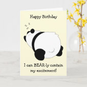 パンダベアユーモアのある誕生日カード カード (黄色い花)