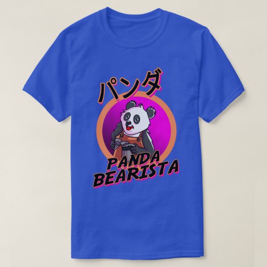 パンダベアリスタコーヒーバリスタジョーク Tシャツ (デザイン正面)
