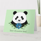 パンダベアロータスフラワーブルー カード (正面)