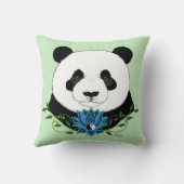 パンダベアロータスフラワーブルー クッション (裏面)