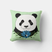 パンダベアロータスフラワーブルー クッション (正面)