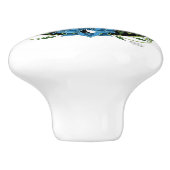 パンダベアロータスフラワーブルー セラミックノブ (側面)