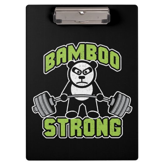 パンダベアーアニメ – Bamboo Strong - Deadlift クリップボード (正面)