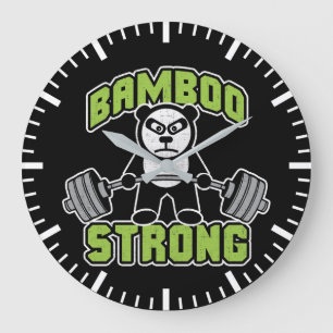 パンダベアーアニメ – Bamboo Strong - Deadlift ラージ壁時計