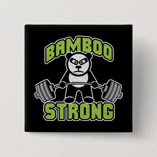 パンダベアーアニメ – Bamboo Strong - Deadlift 缶バッジ (正面)