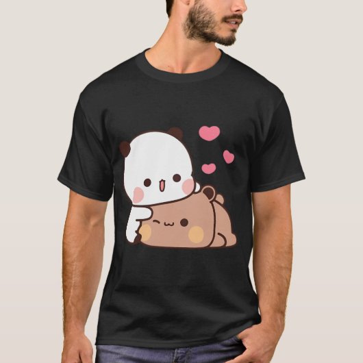 パンダベアーアンドブラウニートゥルーラブブドゥドゥドカップル Tシャツ (正面)