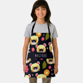 パンダベアーイエローブラック可愛いパタカラフルーン エプロン (インサイチュ)