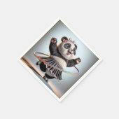 パンダベアーウィズレインボーフラフープ スタンダードカクテルナプキン (角)