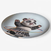 パンダベアーウィズレインボーフラフープ ペーパープレート (アングル)