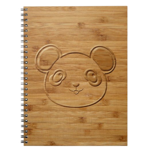 パンダベアーカーディッドバンブープリント ノートブック (正面)