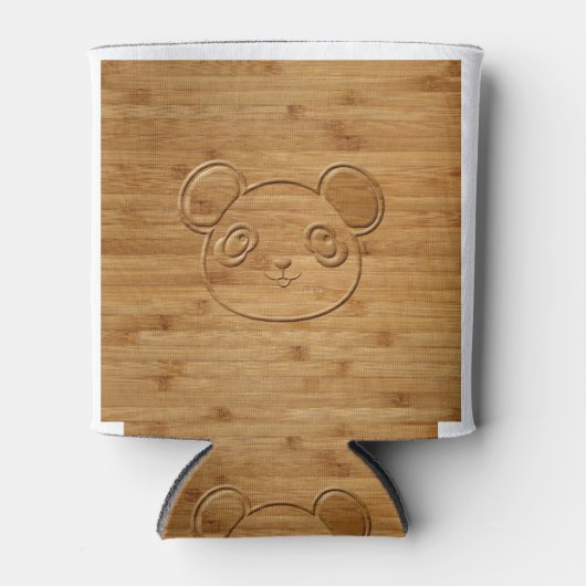 パンダベアーカーディッドバンブープリント 缶クーラー (正面)