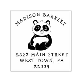 パンダベアーキッズカワイイ差出人住所スタンプ セルフインキングスタンプ