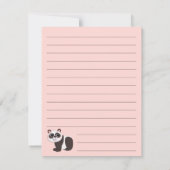 パンダベアーキッドのかわいい平らな文房具カード サンキューカード (裏面)